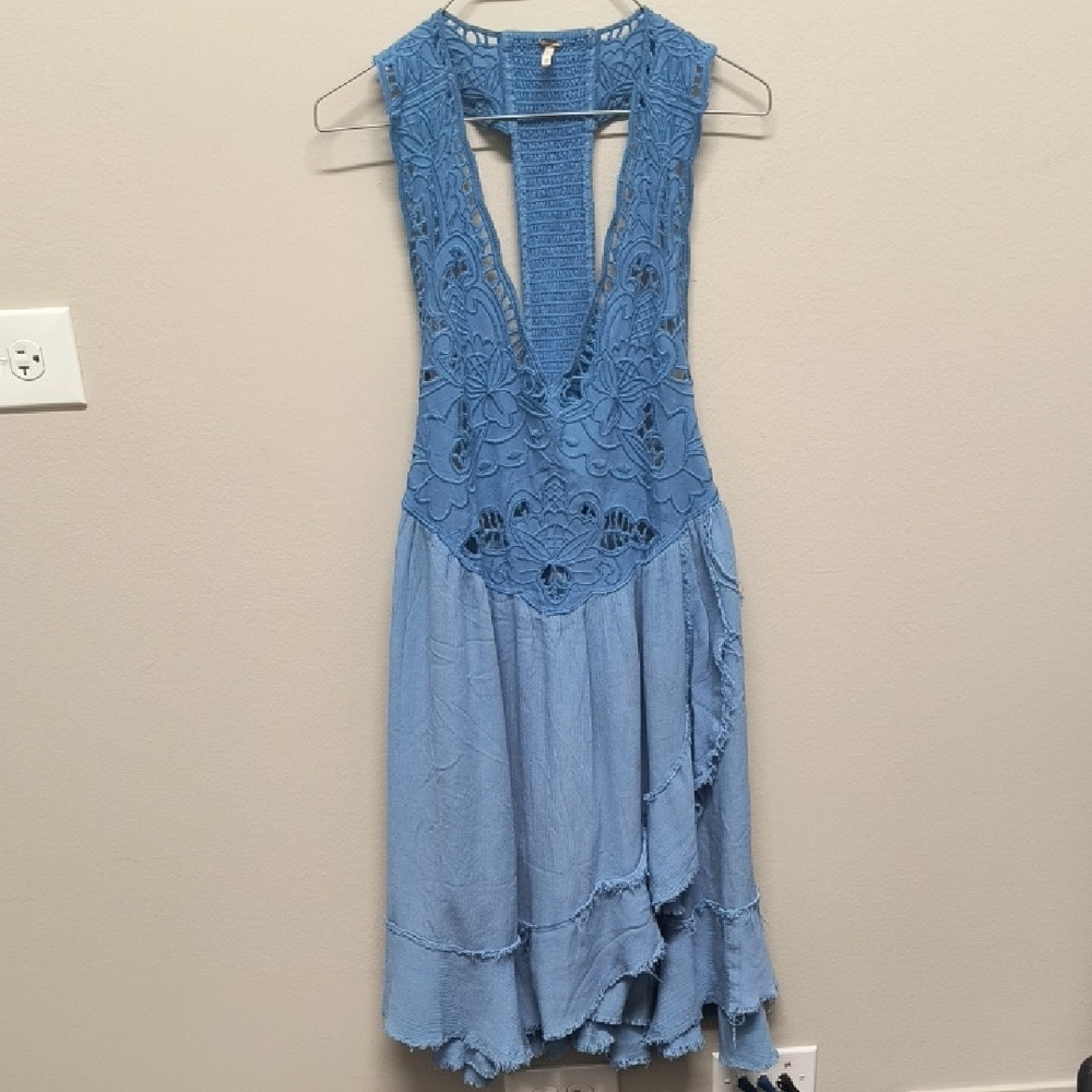 Free People Backless Blue Dress